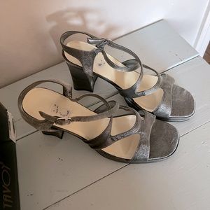 Silver strap heels 10